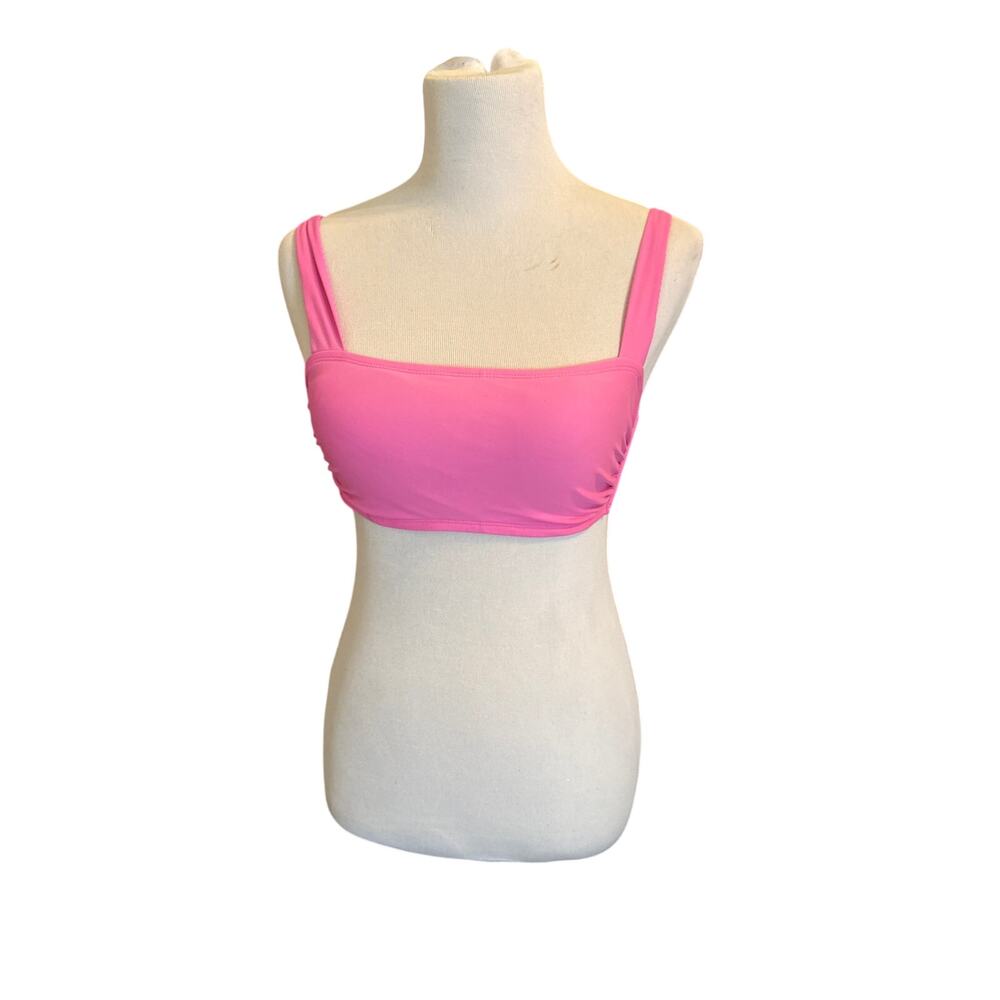 Bikini Top Swim Wear Sz D/DD Pink Padded Removable Adjustable Back and Straps